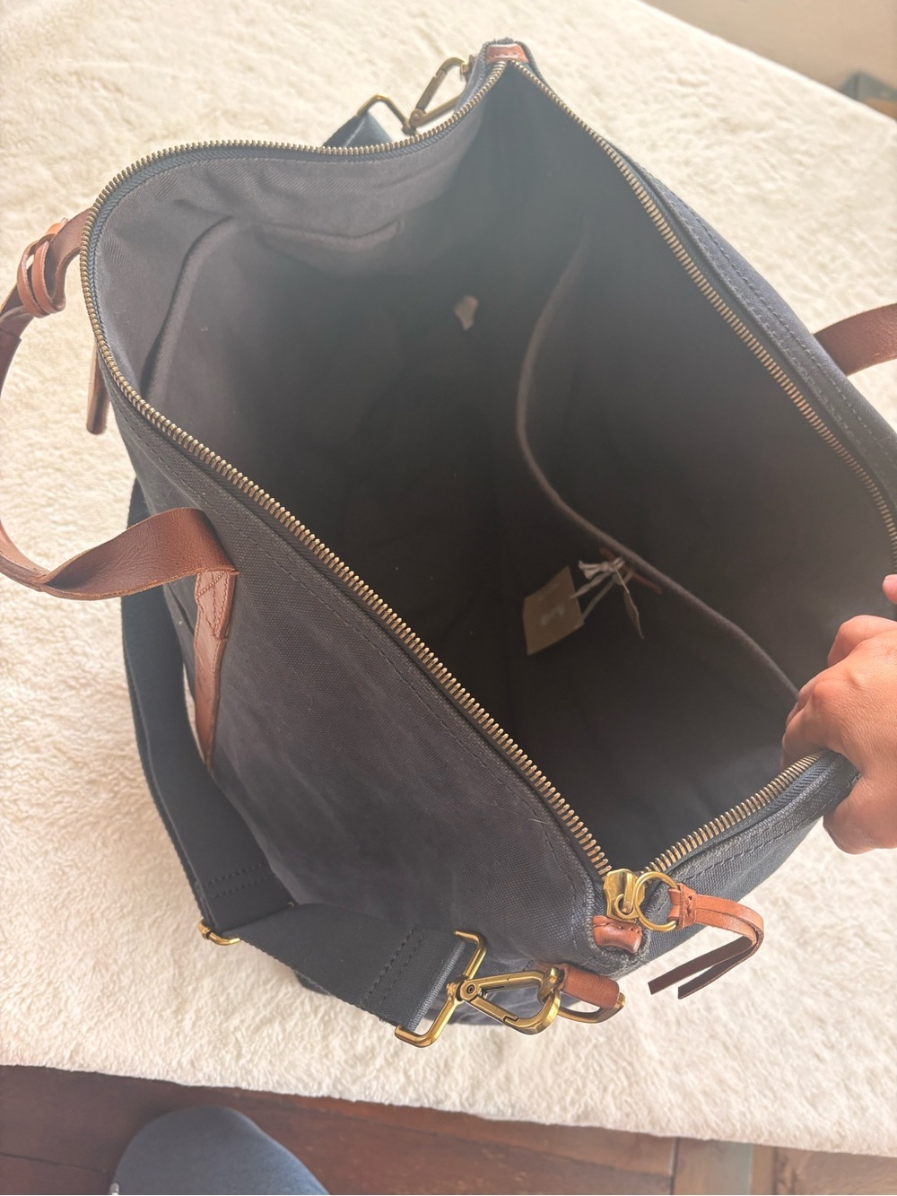 Madewell The Essential Overnight Bag in Canvas, Black Sea - NWT - Picture 11 of 14